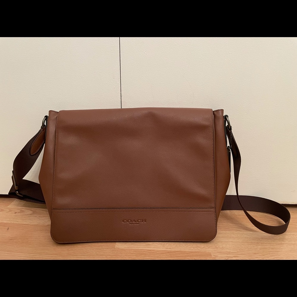 UNISEX Coach Saddle-Brown Houston Crossbody Bag